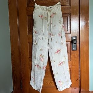 Ralph Lauren 100% linen floral pants